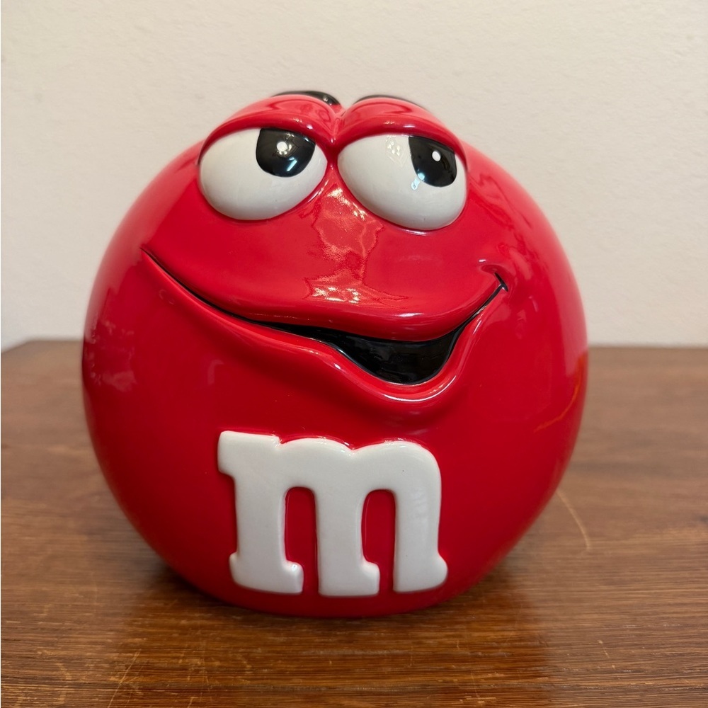 Galerie 2003 Red M&M Ceramic Cookie Jar – Like New